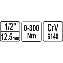 Raktas dinamometrinis švytuoklinis 1/2″, 0-300Nm