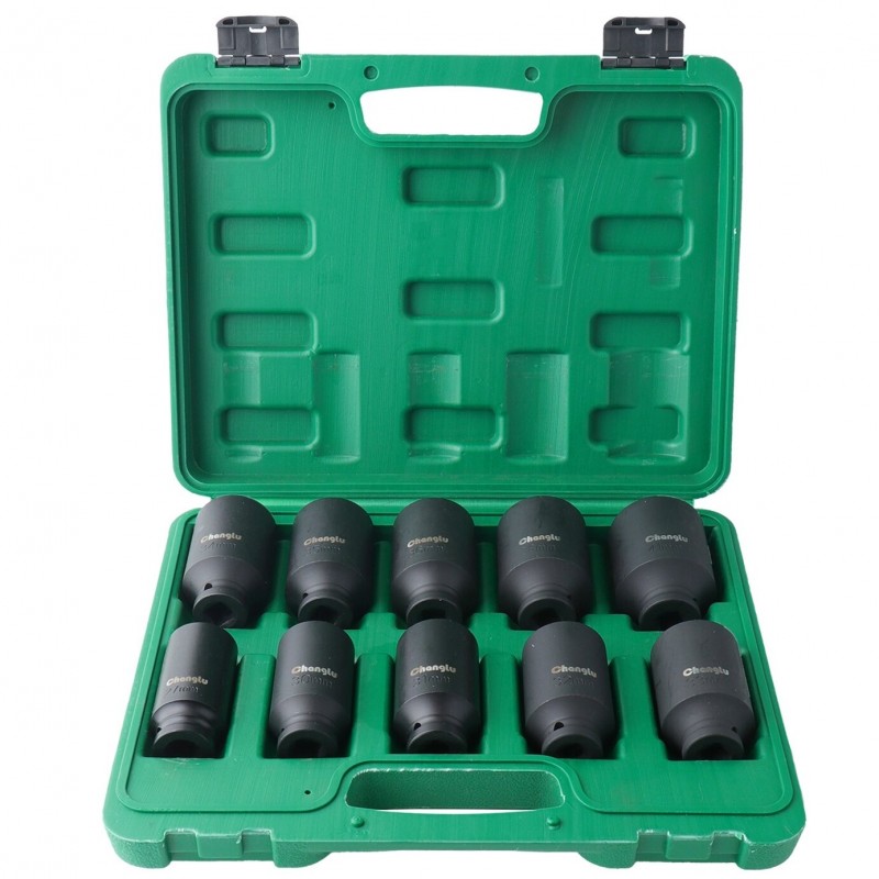 1/ 2" Prailgintų smūginių galvučių rinkinys (27-41mm) 10vnt.