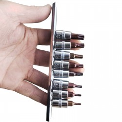 Galvučių su antgaliu rinkinys 1/ 4" (T-8-T-40)(torx) 8vnt.