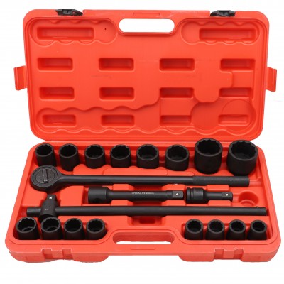 3/ 4" Smūginių galvučių rinkinys 21vnt. (21-50mm) 12-kampės