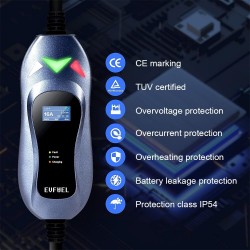 EV Įkroviklis nešiojamas 3.6kW 16A EVFUEL Type 2