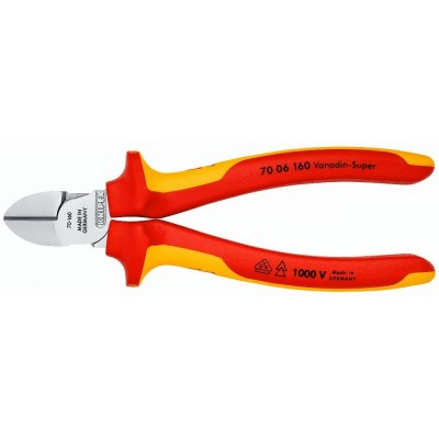 Šoninio kirpimo replės elektrikui 160mm (1000V) KNIPEX