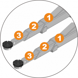 Hidr.keltuvo 4.0t PL4.0-2D ats.dalis 3 pakopų letenos 715-1330 mm (2vnt)