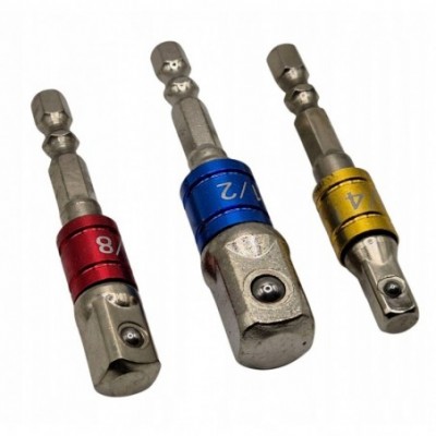 Adapterių komplektas suktukui 1/4, 3/8, 1/2