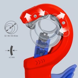 Vamzdžių pjoviklis plonam plastikui 32-50mm KNIPEX DP50