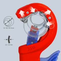 Vamzdžių pjoviklis storam plastikui 32-50mm KNIPEX DPT50
