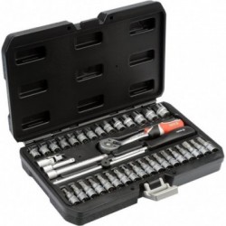 Galvučių rinkinys su terkšle 1/4(6.3 mm) 38vnt.