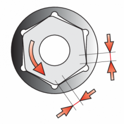 Galvutė 1/4", šešiakampė 8mm, trumpa