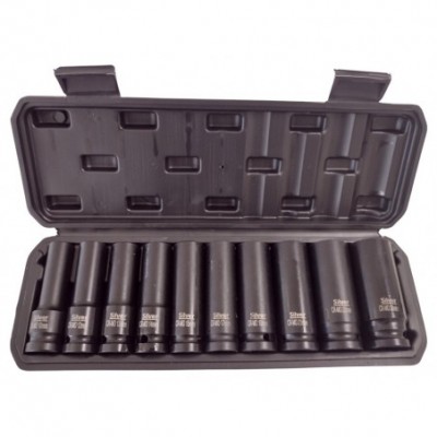 Galvutės smūginės ilgos plonasienės 1/2″, 10 vnt. 10-24mm