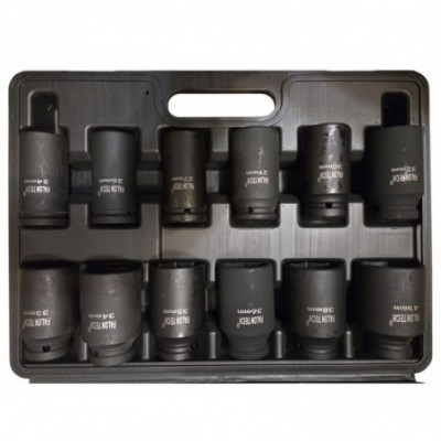 Smūginių galvučių rinkinys 3/4" 24-41 mm 12 vnt.