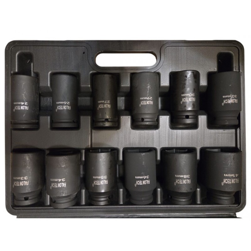 Smūginių galvučių rinkinys 3/4" 24-41 mm 12 vnt.