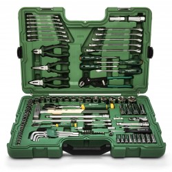 1/ 4" + 1/ 2" Galvučių ir įrankių rinkinys 104vnt.