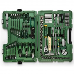 1/ 4" + 1/ 2" Galvučių ir įrankių rinkinys 104vnt.
