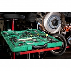 1/ 4" + 1/ 2" Galvučių ir įrankių rinkinys 104vnt.