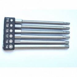 Ilgu magnetinių antgalių rinkinys, Torx, T15-T40, 6vnt.