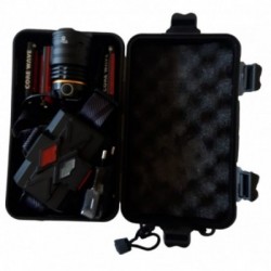 Prožektorius ant galvos, P90 šviesos diodas, ZOOM, pakraunamas, 3akumuliatoriai, plastikinė dėžė