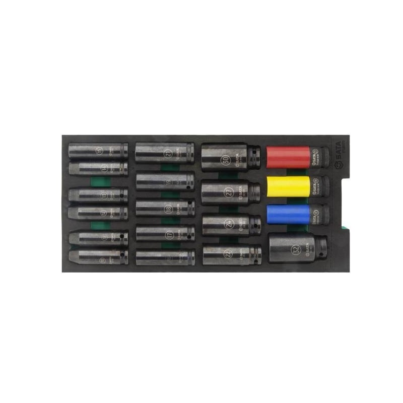 Padėklas. Smūginių prailgintų galvučių rinkinys 1/ 2" 19vnt.