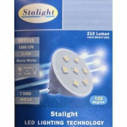LED lemputė 1.4W, MR16, 7SMD LED, 2900-3000K, 210lm, 220V