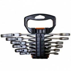 Vartomų raktų su terkšle komplektas 6d., 8-19mm, Cr-V