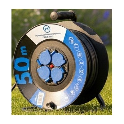 Elektros ilgintuvas ant ritės – 4 lizdai,  50 metrų, 3x2,5 mm²