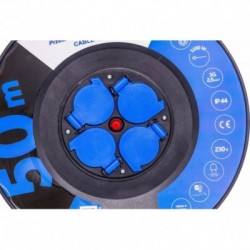 Elektros ilgintuvas ant ritės – 4 lizdai,  50 metrų, 3x2,5 mm²