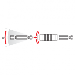 Adapteris šarnyrinis su magnetu 1/ 4" 100mm Adapteris šarnyrinis su magnetu 1/ 4" 100mm