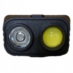 Mažas įkraunamas žibintuvėlis ant galvos 1W LED+ COB diodas apvalus