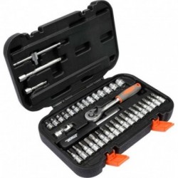 Galvučių rinkinys su terkšle 1/4(6.3 mm) 38vnt.