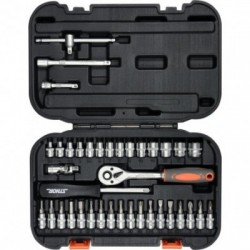 Galvučių rinkinys su terkšle 1/4(6.3 mm) 38vnt.