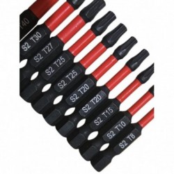 Smūginių magnetinių antgalių Torx rinkinys 10 vnt.