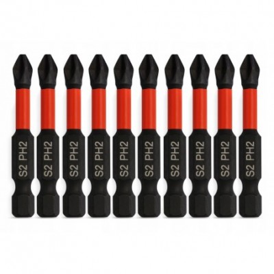 Smūginių magnetinių antgalių PH2 rinkinys 10 vnt.