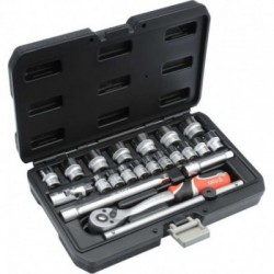 Galvučių su terkšlė komplektas 22vnt, 3/8"(10mm)