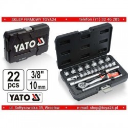 Galvučių su terkšlė komplektas 22vnt, 3/8"(10mm)