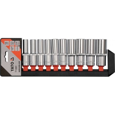 Ilgų galvučių komplektas 10 vnt., 10-24mm., 1/2"