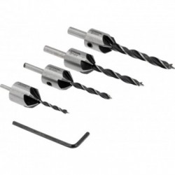 Medienos grąžtų rinkinys įgilinimui, 3-6 mm, 4 vnt.