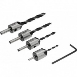 Medienos grąžtų rinkinys įgilinimui, 3-6 mm, 4 vnt.