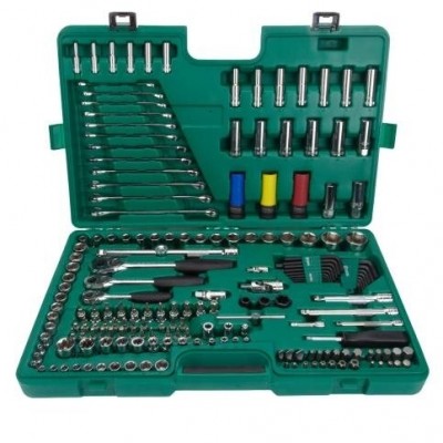 1/ 4'' + 3/ 8'' + 1/ 2'' Galvučių ir raktų rinkinys 190vnt. 6-kampės