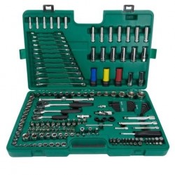 1/ 4'' + 3/ 8'' + 1/ 2'' Galvučių ir raktų rinkinys 190vnt. 6-kampės