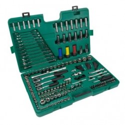 1/ 4'' + 3/ 8'' + 1/ 2'' Galvučių ir raktų rinkinys 190vnt. 6-kampės