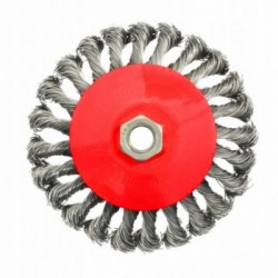 Susuktas vielinis šepetys 125 mm, M14, lėkštės tipo.