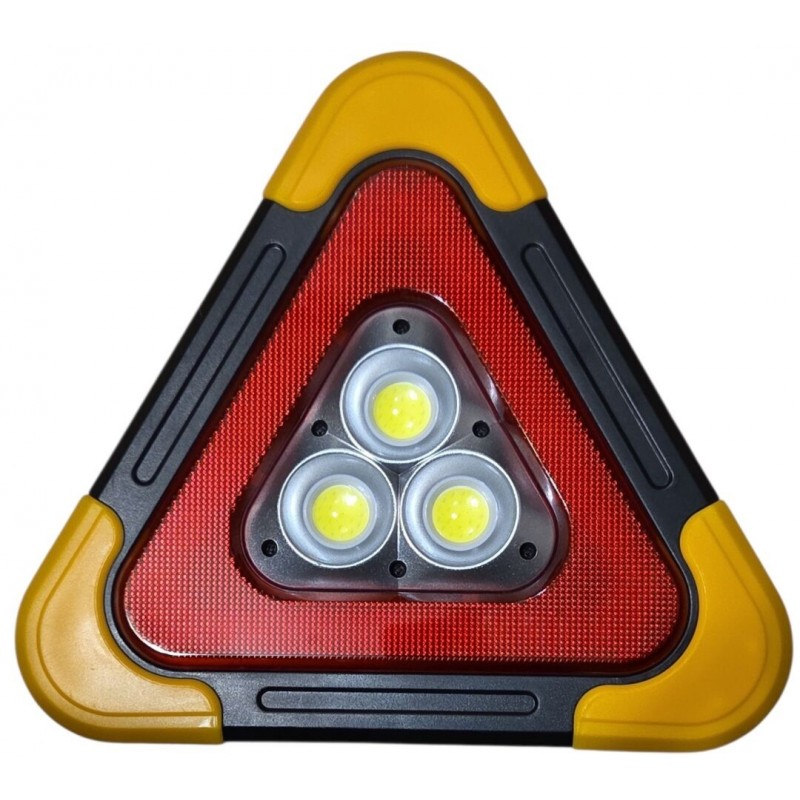 Didelis įspėjamasis trikampis, pakraunamas, saulės baterija