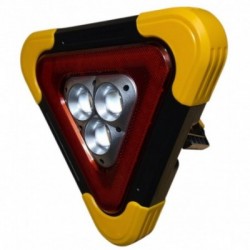 Didelis įspėjamasis trikampis, pakraunamas, saulės baterija