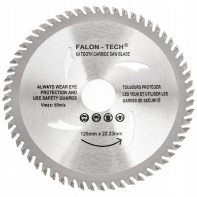 Medienos pjovimo diskas kampiniam šlifuokliui, Widia, 125 mm, 22,2 mm, 60 dantukų