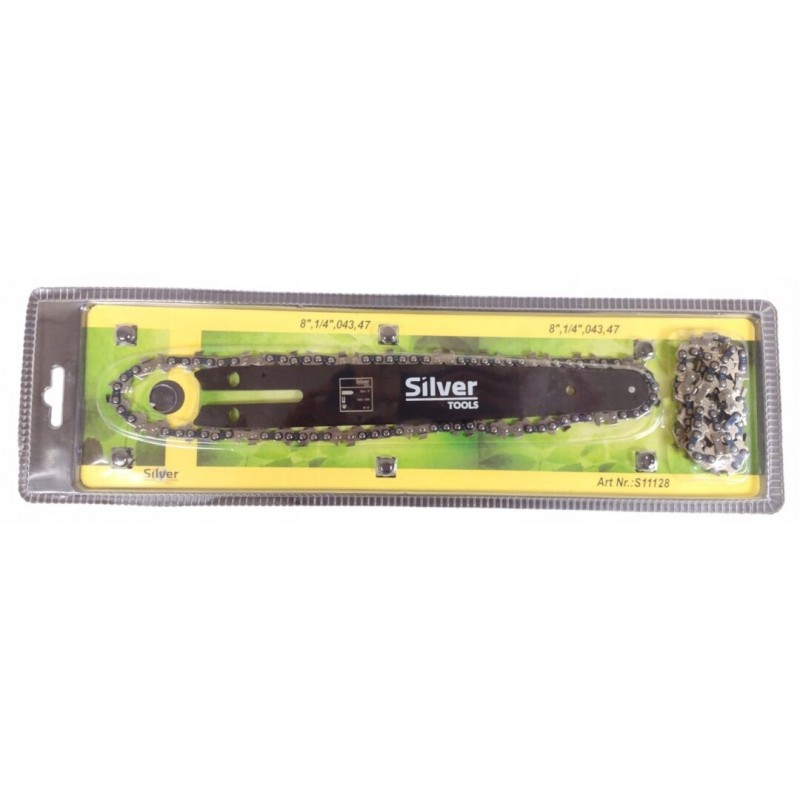 Grandininio pjūklo pjovimo juosta su dviem grandinėmis 8" 20cm 0,043 1,0mm 47 narelių