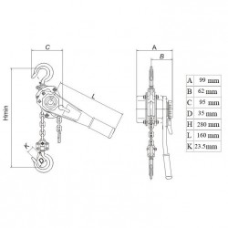 Grandininė gervė su svertu 0.5t