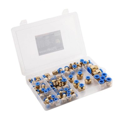 Greito jungimo vožtuvų su sriegiais rinkinys (4 - 16mm)(1/ 8"+1/ 4"+1/ 2") 72vnt.