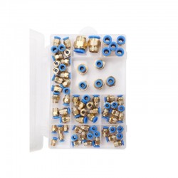 Greito jungimo vožtuvų su sriegiais rinkinys (4 - 16mm)(1/ 8"+1/ 4"+1/ 2") 72vnt.