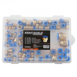 Greito jungimo vožtuvų su sriegiais rinkinys (4 - 16mm)(1/ 8"+1/ 4"+1/ 2") 72vnt.