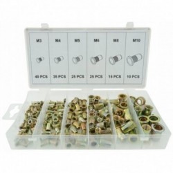 Plieninių srieginių kniedžių rinkinys M3-M10, 150vnt.
