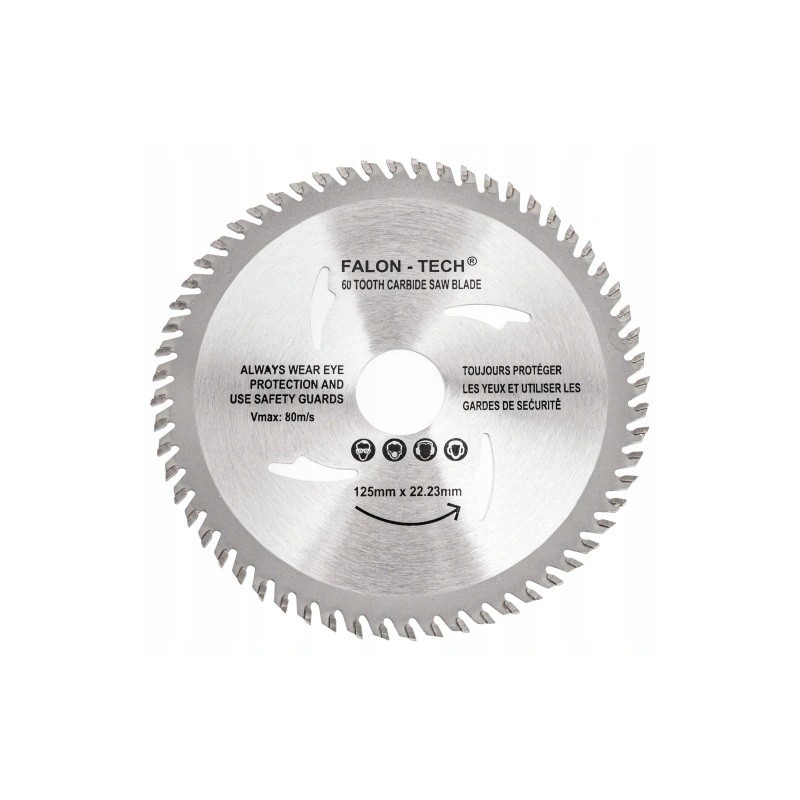 Medienos pjovimo diskas kampiniam šlifuokliui, Widia, 125 mm, 22,2 mm, 60 dantukų